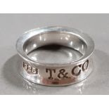 STAMPED 925 SILVER TIFFANY & Co LONDON BAND RING SIZE M