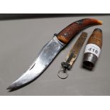 DAMAS PICARD HORN HANDLED KNIFE PLUS 1 OTHER KNIFE