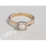 18CT GOLD DIAMOND SOLITAIRE RING 3.3G SIZE P