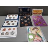 SILVER VICTORY ANGEL COIN COLLECTION SET AND 6 UK FIRST DECIMAL COIN SETS