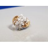 9CT GOLD DIAMOND CLUSTER RING 3.8G SIZE K