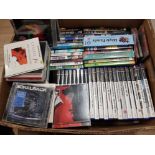 BOX OF MISCELLANEOUS CDS DVDS AND PLAYSTATION 2 GAMES