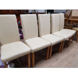 A SET OF 6 MODERN CREAM DINING CHAIRS