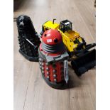 CHILDS TONKA TRUCK AND 2 DARLEK TOYS