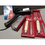 4 POCKET KNIVES INCLUDING SWISS VICTORINOX