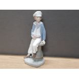 LLADRO FIGURE 4810 SAILOR BOY WITH TOY BOAT AND ORIGINAL BOX