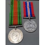 WORLD WAR II WAR AND DEFENCE MEDALS COMPLETE WITH ORIGINAL RIBBONS