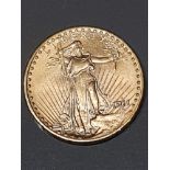 GOLD USA 1911 D SAINT GAUDENS DOUBLE EAGLE 20 DOLLAR COIN 33.5G