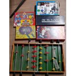 MISCELLANEOUS VINTAGE GAMES INCLUDING TABLE TOP FOOTBALL AND CHAMPION TABLE TENNIS PLUS STUDENTS