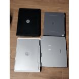 A BAG CONTAINING 4 LAPTOPS INCLUDING CABLES BRANDS INCLUDE DELL