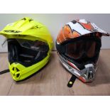 2 MOTOCROSS HELMETS FLY RACING AND SCORPION EXO