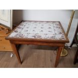 DUTCH OCCASIONAL TABLE DECORATED TO THE TOP WITH INLAID ANTIQUE DELFT MANGANESE TILES AF