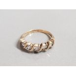 9CT GOLD 5 STONE RING 2.3G SIZE M1/2