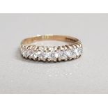 9CT GOLD 7 STONE CZ RING 1.5G