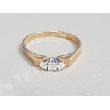 18CT GOLD 3 STONE DIAMOND RING 1.9G SIZE O