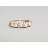 9CT GOLD OPAL AND DIAMOND RING 1.2G SIZE M