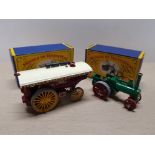 TWO VINTAGE MODELS OF YESTERYEAR ALCHIN TRACTION ENGINE AND FOWLER BIG LION SHOWMANS ENGINE SERIES