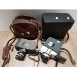 2 VINTAGE CAMERAS CANON EIGHT AND CANON MOTOR ZOOM 8 WITH ORIGINAL CASES