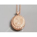 9CT ROSE GOLD BEAUTIFUL LOCKET AND CHAIN 18.2G