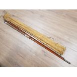 VINTAGE ALLCOCKS 3 SECTION COURSE FISHING ROD WITH PROTECTIVE BAG NA