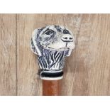 ISRAELI WALKING STICK WITH LURCHER HEAD HANDLE