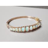 GOLD OPAL & DIAMOND BANGLE 13.2G