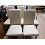 A SET OF 5 CREAM DINING CHAIRS