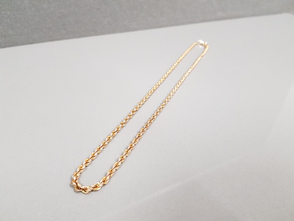 9CT GOLD 18" ROPE CHAIN 5.7G