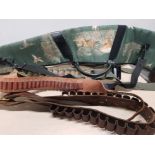 HUNTING RIFLE CASE AND 3 BANDOLIERS