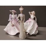 2 COALPORT LADY FIGURES FROM THE LADIES IN DASHING COLLECTION BARBARA ANN AND YOUNG LOVE PLUS