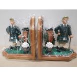 PAIR OF MC BOB THE GOLFER BOOKENDS