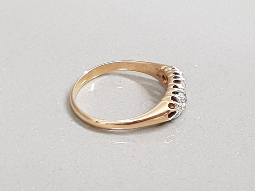 GOLD DIAMOND RING 3.3G SIZE P - Image 2 of 2