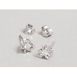 WHITE GOLD DIAMOND SOLITAIRE STUD EARRINGS 1.8G