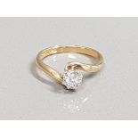18CT GOLD DIAMOND SOLITAIRE RING 3.3G SIZE N