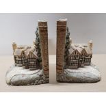 PAIR OF COTTAGE BOOKENDS