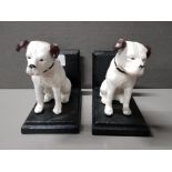 PAIR OF CAST METAL NIPPER DOG BOOKENDS
