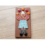 JOHN CLAPPISON HORNSEA POTTERY MURAMIC CLOWN JUGGLER PLAQUE