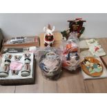 JOB LOT OF JAPANESE ITEMS INCLUDES MUSICAL INSTRUMENTS DOLLS AND WOODEN SCULPTURES ETC