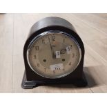 BAKELITE STYLE SMITHS DOME MANTLE CLOCK WITH PENDULUM