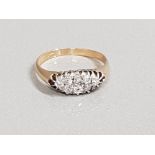 GOLD DIAMOND RING 3.3G SIZE P