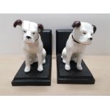 PAIR OF CAST METAL NIPPER DOG BOOKENDS