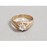 9CT GOLD CZ STONE RING 3.9G SIZE R