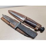 VINTAGE BRITISH ENGLISHMAN WILLIAM RODGERS SHEFFIELD STILETTO KNIFE AND I CUT MY WAY COMBAT KNIFE