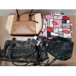 SELECTION OF LADIES HANDBAGS INCLUDING SOAP AND GLORY AND VICTORIA JAYNE