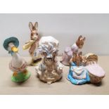 5 BEATRIX POTTER FIGURES OF WHICH 4 ARE BY ROYAL ALBERT AND 1 ROYAL DOULTON