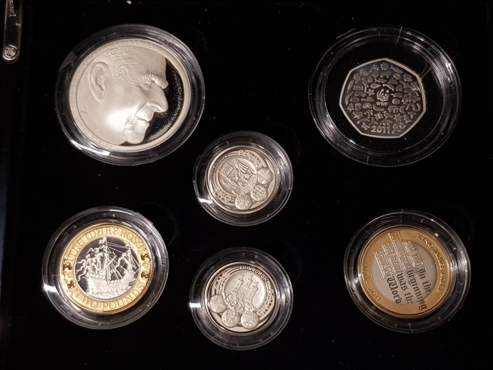 UK 2011 ROYAL MINT SILVER PIEDFORT COIN SET OF 6 COINS IN ORIGINAL PRESENTATION CASE WITH