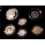 UK 2011 ROYAL MINT SILVER PIEDFORT COIN SET OF 6 COINS IN ORIGINAL PRESENTATION CASE WITH