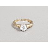 9CT GOLD CZ SOLITAIRE RING 2.7G SIZE M1/2