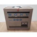 VINTAGE SONY TC-200 STEREO TAPECORDER IN ORIGINAL BOX