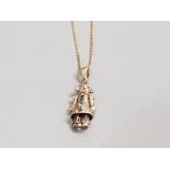 9CT GOLD CLOWN PENDANT AND CHAIN 9.6G